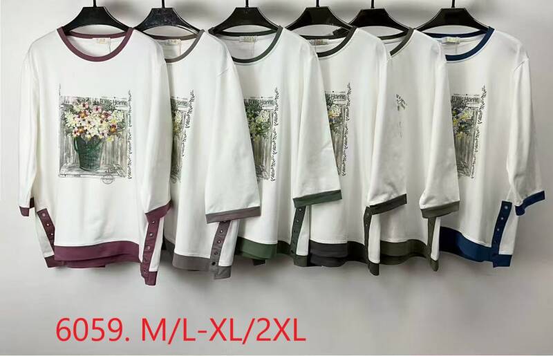 Bluzki damskie Roz M/L-XL-2XL, Mix Kolor Paczka 12 szt
